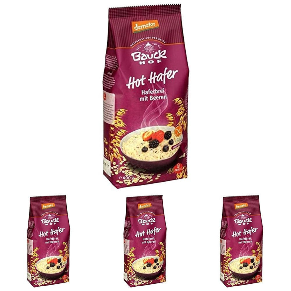 hof Ovăz fierbinte organic cu fructe de pădure, 400 g (pachet de 4)
