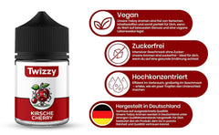 Twizzy Kirsch-Lebensmittelgeschmack – 60 ml – Intensiver Geschmack – Ideal zum Backen. Aromen Naty Shop