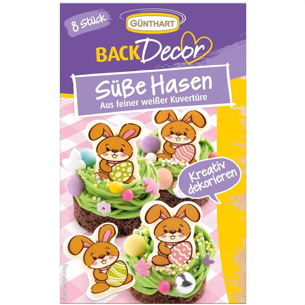 Günthart Backdecor Süße Hasen aus feiner weißer Schokolade Pralinen Naty Shop Standardtitel