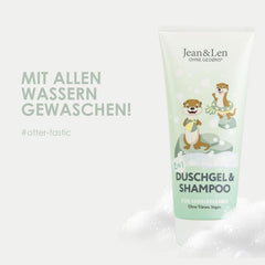 Jean & Len 2 in1, Gel de duș și șampon pentru copii sensibili, 200 ml Duș și baie Naty Shop