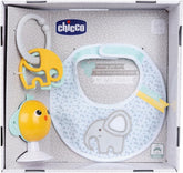 Chicco meal gift set Dou Dou, set format din bavetă, jucărie pentru scaun înalt cu ventuză în formă de pui drăguț, cu două zornăitoare colorate, ușor de prins de la 6 luni Jucarii Bebe Naty Shop Titlu implicit