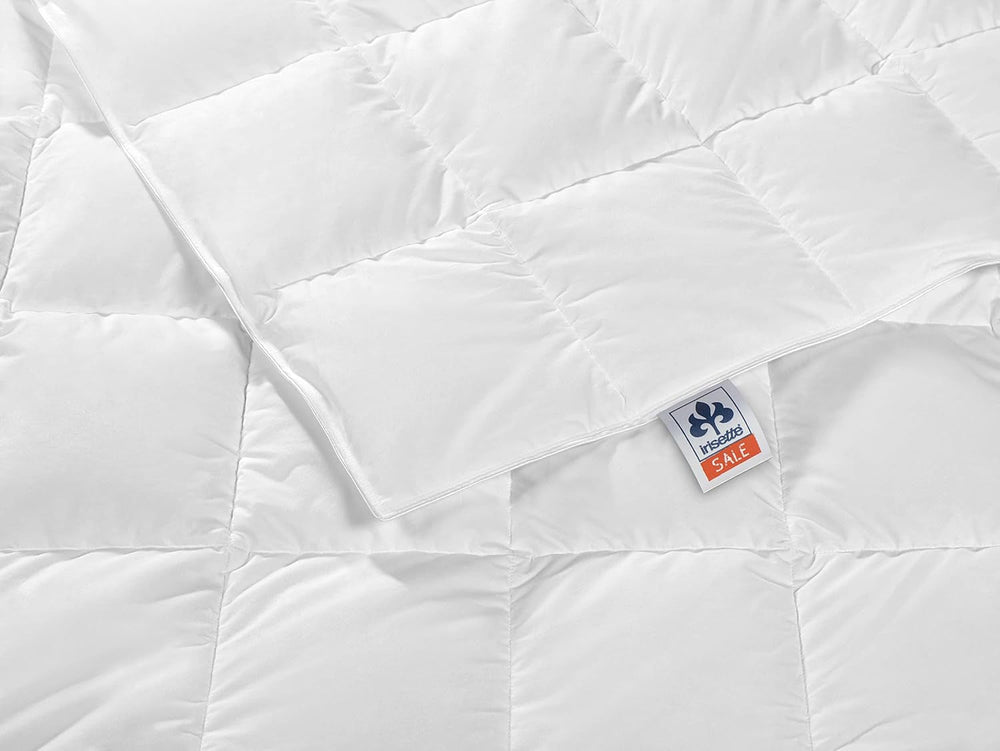 Irisette Nora plapumă de puf Plapumă ușoară de vară cu capac din bumbac 100%, umplutură din puf 100% clasa I, 135 X 200 cm, certificat Oeko-Tex, produs în conformitate cu standardul de calitate german Plapumi si pilote Naty Shop Lumină 135 X 200 Cm