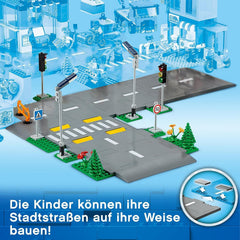 LEGO City Straßenkreuzung mit Ampeln, Bauset mit im Dunkeln leuchtenden Steinen 60304