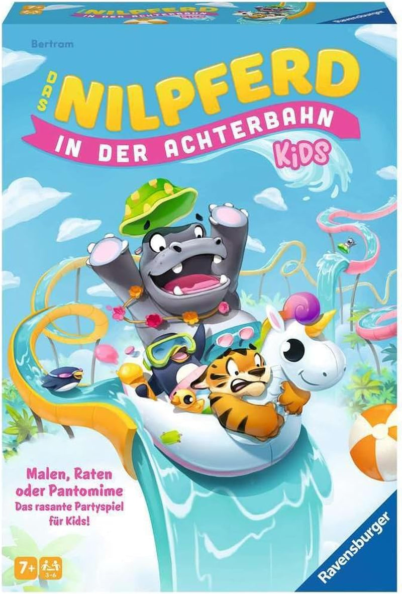 Ravensburger 22361 – Das Nilpferd von Roller Coaster Kids – Brettspiel für Kinder und Familien ab 7 Jahren für 3–6 Spieler – Gesellschaftsspiel, Silvesterspiel, Kinderspiel