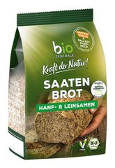 Biozentrale, Brotbackmischung mit Hanfsamen und Leinsamen, Bio, 500 Gramm Kitchen Naty Shop 500 Gramm Hanf- und Leinsamen