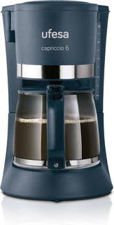 Cafetieră cu filtru Ufesa CG7114 Capriccio, 6 cești, 600W, carafă 0.6L, sistem anti-picurare, oprire automată, albastru