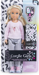 Corolle Girls Valentine Shopping Surprise, Ankleidepuppe mit Ohrringen und 6 Überraschungen, Vanilleduft, 28cm, ab 4 Jahre