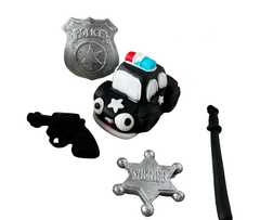 Set 6 decoratiuni comestibile din pasta de zahar, Politia Decoratiuni din Pasta de Zahar Naty Shop
