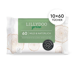 LILLYDOO Grüne natürliche Feuchttücher, 100 % plastikfrei, parfümfrei (FSC-Mix) Naty Shop Baby-Feuchttücher