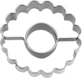 Formă de biscuiți Staedter Linzer, inelară, ø 4 cm/Î 1,5 cm, ondulată, argintie