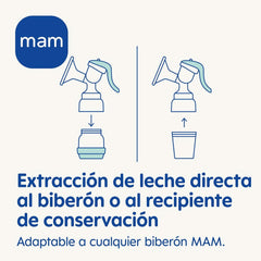 MAM Pompă de sân manuală E102 - Pompă de sân pentru lapte matern, confortabilă și eficientă Accesorii Hrana si Alaptare Bebe Naty Shop