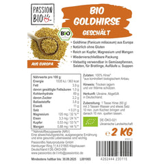PassionBio Bio-Goldhirse 2 KG – wiederverschließbare Verpackung