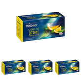Ceai verde cu lămâie Meßmer I 25 pliculețe de ceai I Vegan I Fără gluten I Fără lactoză (pachet cu 4)