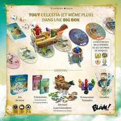 Blam! Celestia Big Box • Joc de bază integral pentru colecționari + 2 expansiuni Joc de societate pentru familie - pentru 2 până la 6 jucători - vârste 8+ - 30 de minute
