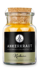 Ankerkraut Kurkuma, gemahlen, Kurkuma Gewürz Pulver, 75g im Korkenglas
