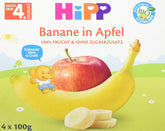 Hipp Bio-Früchte, Bananen in Apfelmus, 6er Pack (6 x 400 g) Mutter und Kind Naty Shop 4 x 100 Gramm Bananen