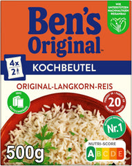 BEN'S ORIGINAL™ Langkornreis, im Beutel gekocht, 9 x 500 g, 20 Minuten