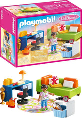 PLAYMOBIL Casă de păpuși 70209 Cameră pentru tineri cu figurină fetiță și accesorii, vârste 4+