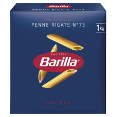 Pasta Barilla Classic Penne Rigate Nr. 73 hochwertiger Hartweizen, immer al dente, (1 x 1 kg) 1 Packung