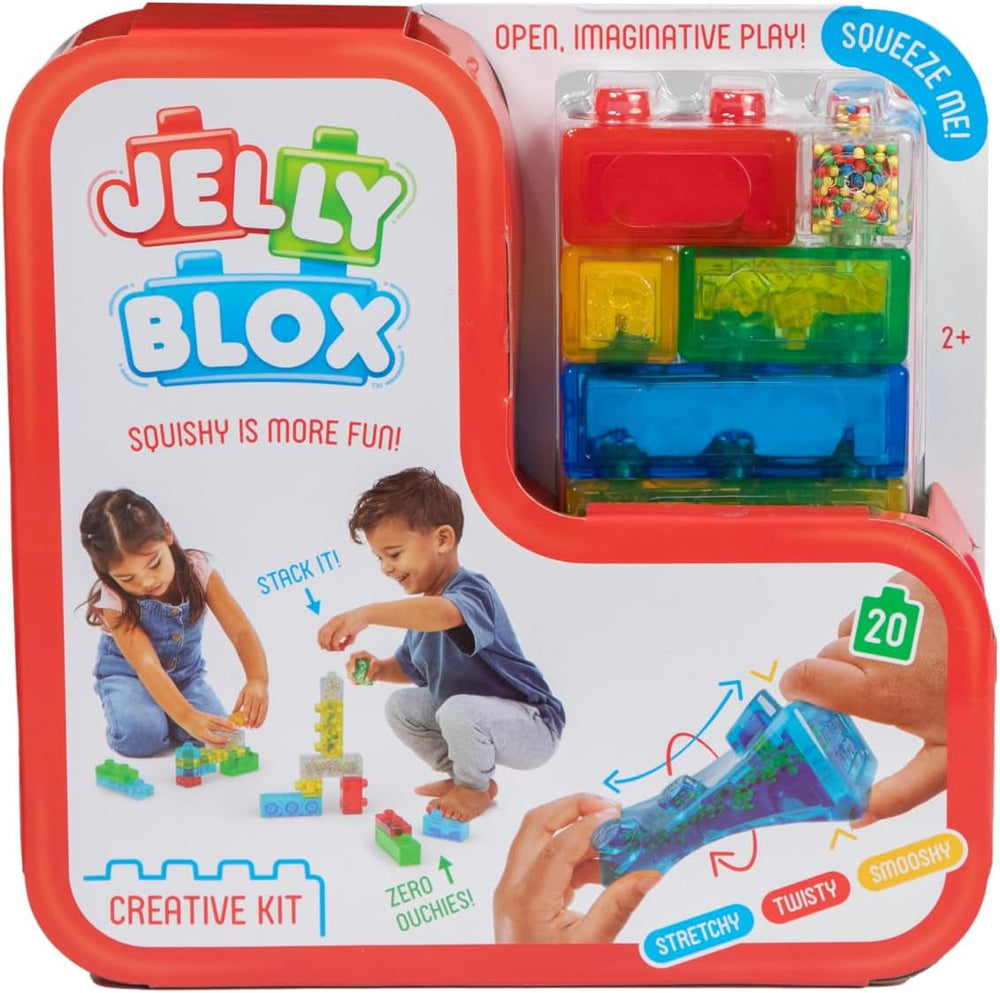 Jelly Blox - Creative Kit, Bauspielzeug ab 2 Jahren, mit 20 Sensorische Bausteine, Konstruktion Spielzeug für Kinder
