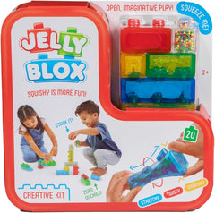 Jelly Blox - Creative Kit, Bauspielzeug ab 2 Jahren, mit 20 Sensorische Bausteine, Konstruktion Spielzeug für Kinder