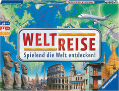 Ravensburger Familienspiel 26888 – World Tour – Klassiker für Familien ab 8 Jahren – Gesellschaftsspiel, Weltreise, Brettspiel für bis zu 6 Spieler – 170+ Städte