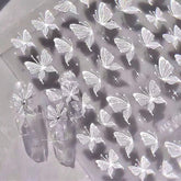 Aurora Muschel Schmetterling Nagelsticker Weiß Schmetterlinge Nail Sticker Gelee Relief Butterfly Nagelaufkleber Y2K Butterflies Nagel Sticker Nägel Nageldesign Nagel Zubehör Nail Art Stickers Nailart