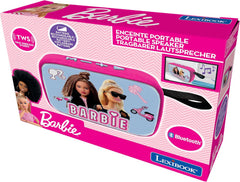 Lexibook Mattel Barbie - Tragbarer Bluetooth-Lautsprecher, kabellos, USB-C, SD/TF-Karte, wiederaufladbarer Akku, blau/rosa, BT018BB