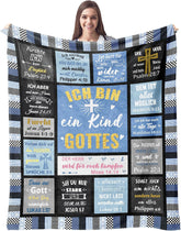 ZQYMM Christliche Geschenke für Frauen und Männer, Tauf-/Konfirmationsgeschenke für Mädchen/Jungen, inspirierende/religiöse, katholische spirituelle Geschenke, Geburtstagsgeschenke für Christen. ZQYMM Betten und Decken, blau, 150 x 200 cm