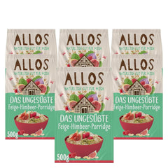 Allos Porridge de smochine și zmeură neîndulcit, Set 6 x 500 grame Cereale Naty Shop Terci de zmeură cu smochine
