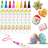 Pixuri colorante alimentare, 8 bucăți de pixuri alimentare cu vârfuri moi pentru linii groase și subțiri, pixuri alimentare pentru copt, pixuri comestibile pentru prăjituri, fursecuri, fondant, alimente