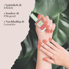 Oja coral cu uscare rapidă (Burnt Coral) - ojă naturală cu formulă vegană - respirabilă, sustenabilă și de lungă durată, 14 ml