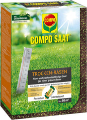 COMPO SAAT Trocken-Rasen, Hitze- Und Trockenverträgliche Rasensamen/Grassamen Für Trockene Und Sonnige Standorte, 2 Kg, 80 M²