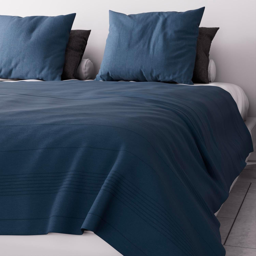 Soleil D'Ocre Adele, Acoperire Zigzag, Aruncată de pe canapea, Polycoton, Albastru, 220 X 240 Cm Plapumi si pilote Naty Shop Albastru 220 X 240 Cm