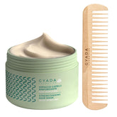 GYADA COSMETICS, Pachet de întărire a părului cu spirulină, hrănitoare, împotriva căderii părului, funcționează sfaturi duble, 250 ml + pieptene din lemn de fag, ideal pentru descurcarea tuturor tipurilor de păr Masca de par Naty Shop Titlu implicit