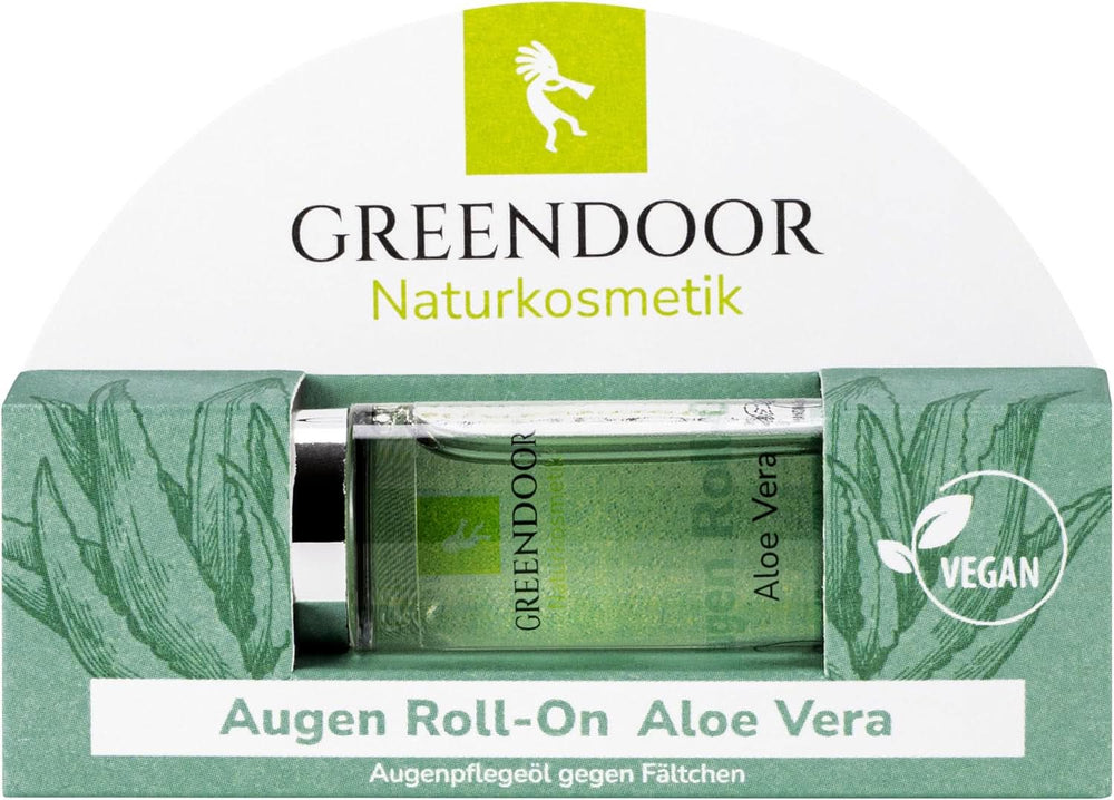 GREENDOOR Eye Roll-On Aloe Vera, natürliches Anti-Falten-Augenserum, 10 ml Kosmetik und Schönheit Naty Shop