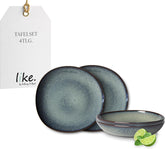 Wie. by Villeroy & Boch - Lave Gris Geschirr Set Aus Steingut, 4Tlg., Pottery Look, Tafelservice Für 2 Personen, Grau Tableware sets Naty Shop Default Title