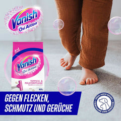 Vanish Oxi Action Teppich- und Polsterreinigungspulver – 1 x 820 g – reinigt große Flächen von Teppichen und Polstern von Schmutz, Geruch und Staub. Waschmittel Naty Shop
