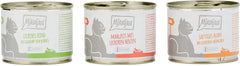 MjAMjAM - Hrană umedă premium pentru pisici - Pachet mixt I - Pui, Vită, Inimi, pachet de 6 (6 x 200 g), fără cereale cu carne suplimentară