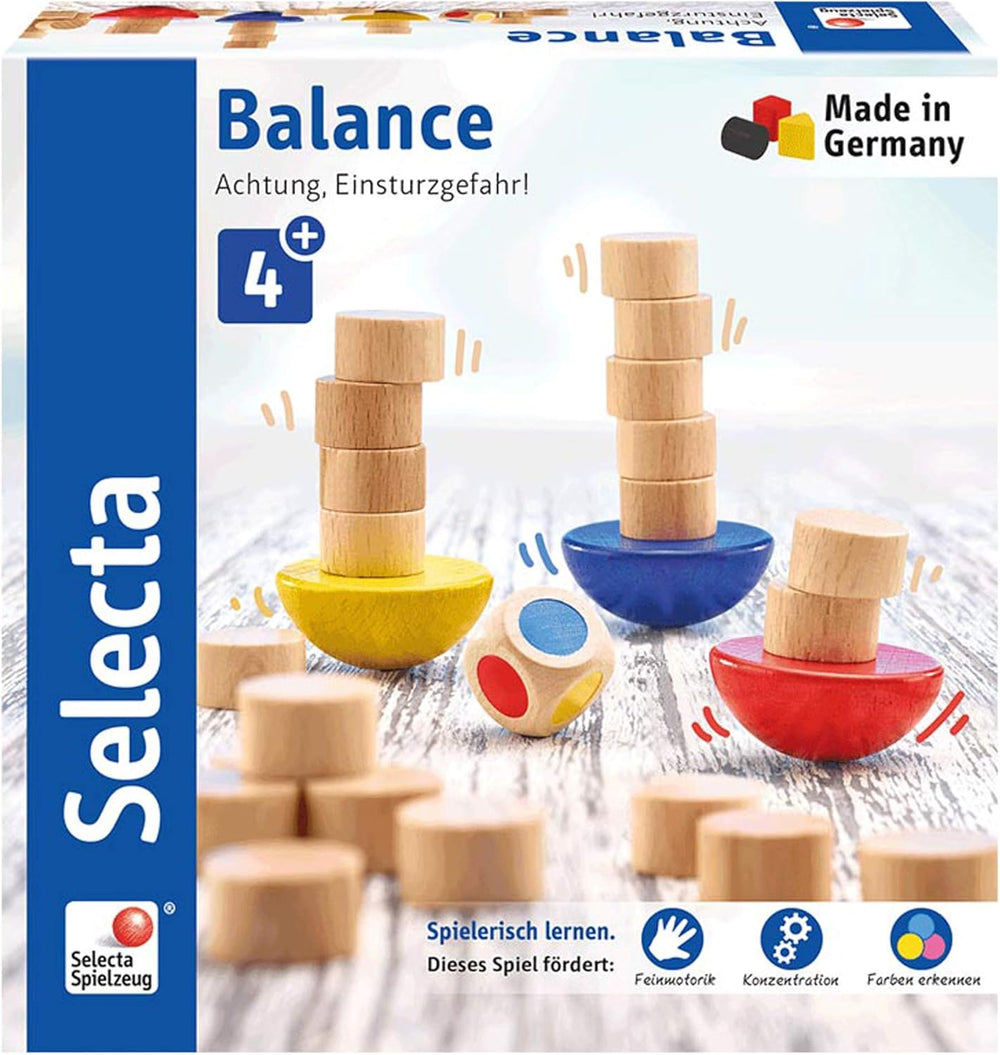 Selecta 63001 Balance-, Würfel- und Stapelspiel, mehrfarbig