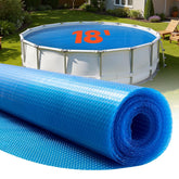 Prelată solară pentru piscină VEVOR, rotundă, ø5486 mm, folie solară, pătură solară pentru piscină de 0,3 mm cu pernă de aer și material PE, absorbție de căldură în timpul zilei, stocare de căldură noaptea, prelate solare, albastră