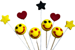 Set decoratiuni comestibile, Smiley face Decoratiuni din Pasta de Zahar Nati Shop
