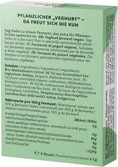 Bio Joghurtferment Vegan – 6x5 g – Starterkulturen für 30 L pflanzlichen Joghurt – ohne tierische Zusätze – DE-ÖKO-013 zertifiziert