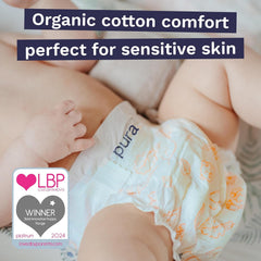 Scutece Eco Baby - Mărimea 3 (4-9 kg), 1 pachet (26 scutece), scutece ultra-moi pentru piele sensibilă, bumbac organic, protecție împotriva scurgerilor de până la 12 ore, ghid de mărimi nou