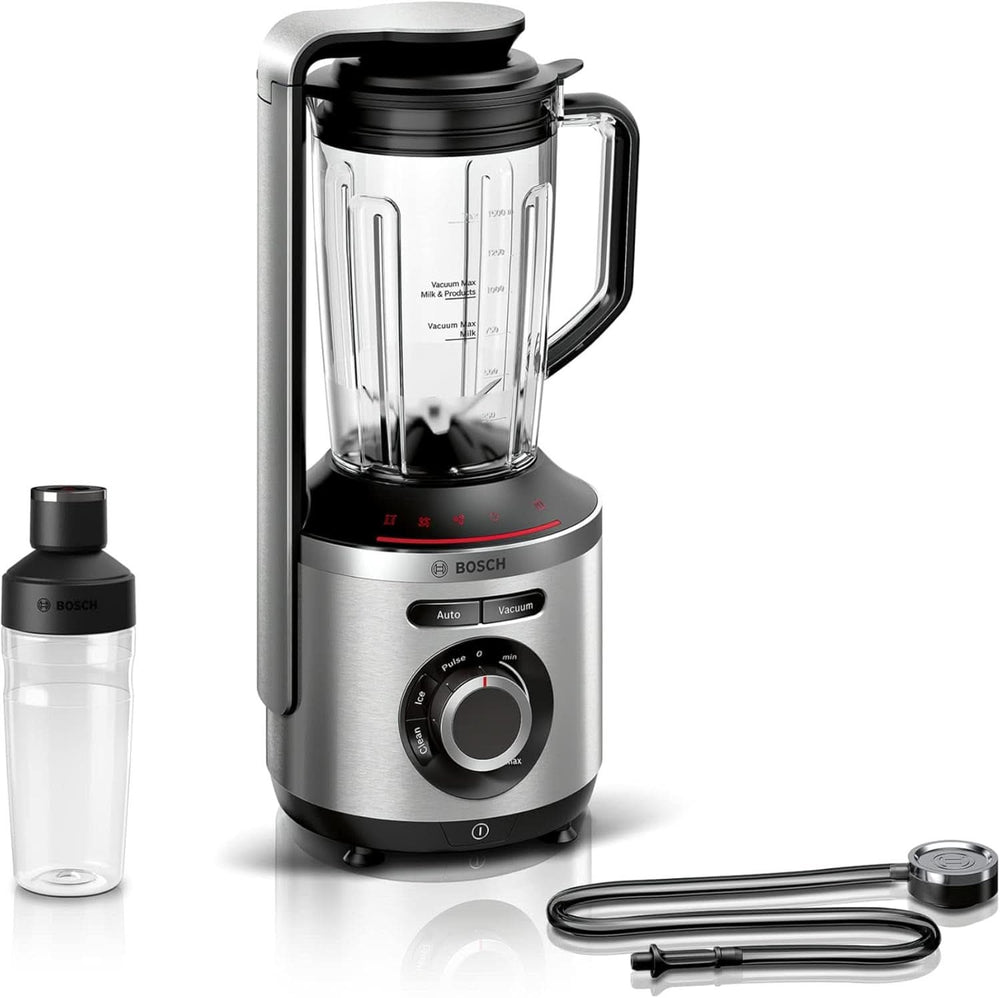 Bosch Vakuum-Standmixer Vitapower Serie 8 MMBV621M, Starke Mixleistung, Vitaminschonende Zubereitung, 4 Automatikprogramme, Vakuum-Togo Flasche, 37.000 U/Min, 1000 W, Silver Mother and Child Naty Shop Single To-Go-Flasche