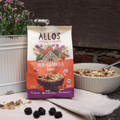 Allos Hof Granola cu fructe de pădure | Muesli organic | Muesli cu fructe de pădure | Muesli crocant | Cereale pentru micul dejun | Pachet de 6 (6 x 300g), 1 bucată (pachet de 6)