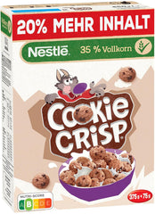 Nestlé Cookie Crisp (+20%), cereale cu cereale integrale sub formă de biscuiți pentru micul dejun pentru copii, pachet de 1 (1x450g)