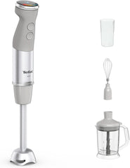 Tefal Quickchef+ 3-In-1 XL Stabmixer/Zerkleinerer/Schneebesen, 1000 W, Intuitive Geschwindigkeitsregelung, Turbo-Taste, Powelix-Messer-Technologie, Edelstahl, Grau, HB67MB30 Bucatarie Naty Shop