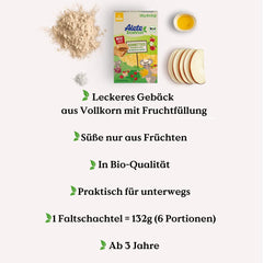 Plăcinte feliate organice Alete cu cereale integrale și mere 8 x 132 g