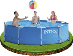 Piscină cu cadru metalic - Piscină supraterană - Ø 305 x 76 cm și sistem de filtrare Steinbach Active Balls+, capacitate de circulație 3,8 m³/h, racord Ø 32/38 mm, incl. 320 g bile filtrante, 040386